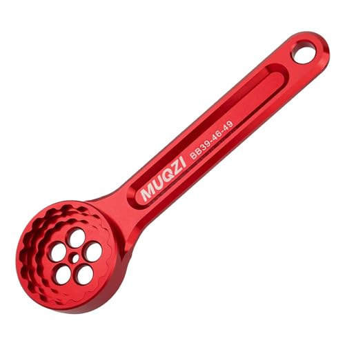Ronyme Fahrrad-Tretlagerwerkzeug für 12T 46mm 16T 39/41/44/49mm Multifunktionaler hohler 5-in-1-Tretlagerschlüssel, Rot Ronyme Fahrrad-Tretlagerwerkzeug für 12T 46mm 16T 39/41/44/49mm Multifunktionaler hohler 5-in-1-Tretlagerschlüssel, Rot von Ronyme