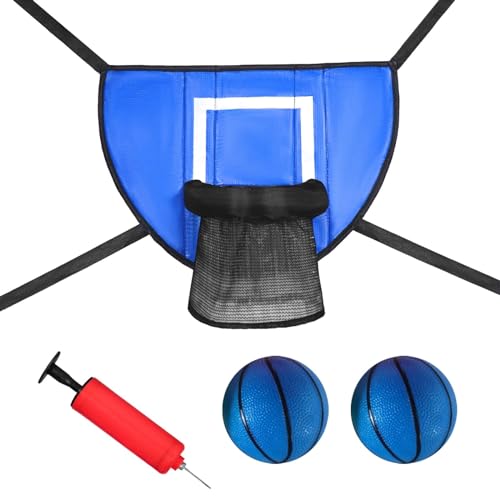 Trampolin Basketballkorb mit Ballpumpe,Fünfteiliges Set Basketballkorb Outdoor,Trampolin Zubehör Trampolingurt Basketballspielzeug für Jungen Mädchen für Outdoor und Indoor Trampolin Basketballkorb mit Ballpumpe,Fünfteiliges Set Basketballkorb Outdoor,Trampolin Zubehör Trampolingurt Basketballspielzeug für Jungen Mädchen für Outdoor und Indoor von Ronyme