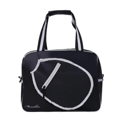 Ronyme Pickleball-Tasche, Pickleball-Schlägertasche, tragbare Mehrzweck-Handtasche mit Reißverschluss, Pickleball-Schläger-Umhängetasche, Schwarz-Weiss von Ronyme