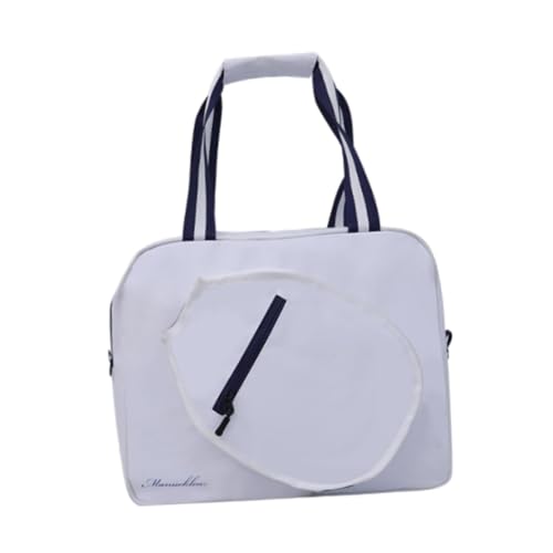 Ronyme Pickleball-Tasche, Pickleball-Schlägertasche, tragbare Mehrzweck-Handtasche mit Reißverschluss, Pickleball-Schläger-Umhängetasche, Weiß von Ronyme