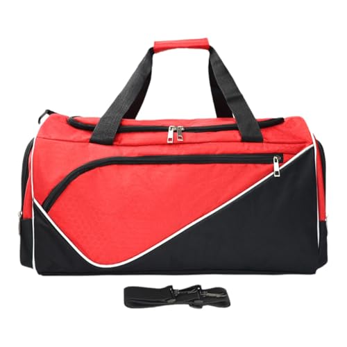 Ronyme Reise-Seesack, Turnbeutel, Weekender-Tasche, Übernachtungstasche mit Schuhfach, Umhängetasche für Fitness, Sport, Outdoor, Wochenende, Rot von Ronyme