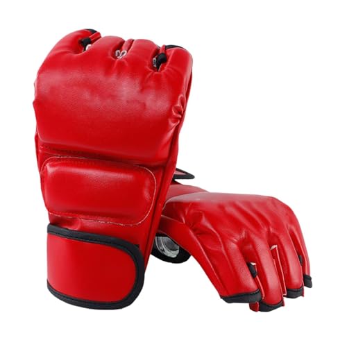 Ronyme Sanda Boxhandschuhe, Bequeme Atmungsaktive Schlaghandschuhe, Boxhandschuhe, Sparring Handschuhe für MMA, Sparring, Karate, Rot von Ronyme