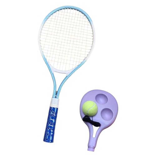 Ronyme Tennis Ball Tennisschläger 21 Zoll Single Player Tool mit String Tennis Rebounder für Garten Indoor Outdoor, Blau von Ronyme