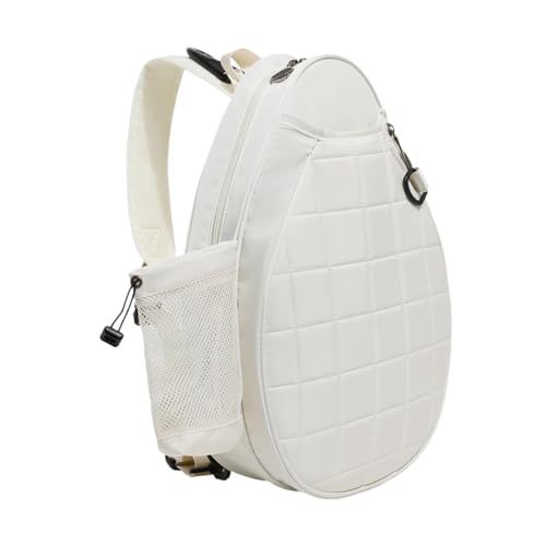 Ronyme Tennisschläger-Umhängetasche, Tennis-Einkaufstasche für Spielerinnen, Verstellbarer Riemen, Handtasche, Schlägerhülle, Tennistasche, Badminton-Tasche, Weiß von Ronyme