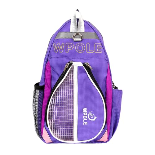 Ronyme Tischtennis Tasche Umhängetasche mit Seite Mesh Tasche Freizeit Brust Tasche Schläger Tasche für Frauen Home Paddles Racquet, LILA von Ronyme