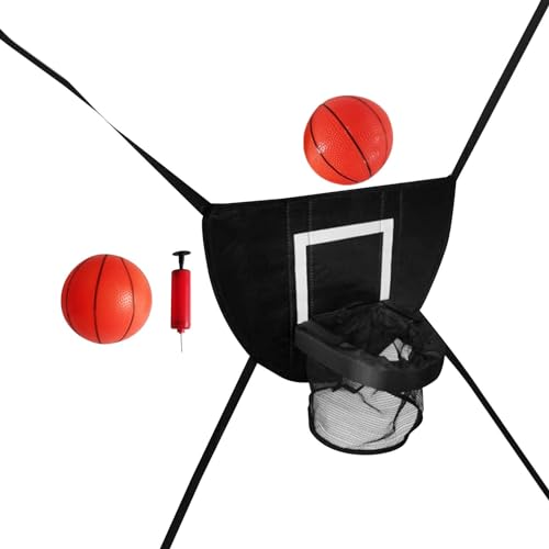Ronyme Trampolin Basketballkorb Trampolin-Befestigungszubehör Outdoor Einfache Installation Basketballrahmen Leichte Grundplatte, mit Zwei Bällen von Ronyme