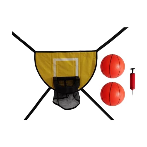 Ronyme Trampolin-Basketballkorb mit Pumpe und Ball, Trampolin-Zubehör, Outdoor-Torspiel mit Verbindungsseilen, 2 Bälle von Ronyme
