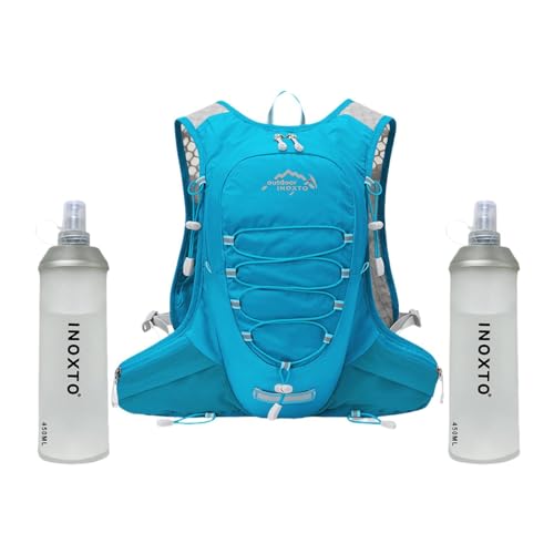 Ronyme Trinkrucksack Fahrradrucksack mit 450 ml Wasserblase Trinkrucksack für Erwachsene zum Laufen Reiten Wandern Bergsteigen , Blau von Ronyme