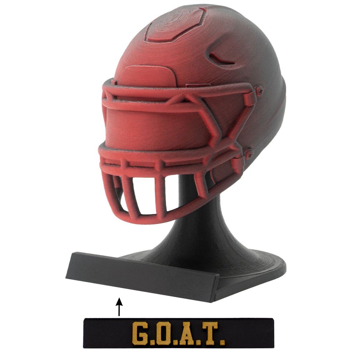American Football MVP Helm Trophäe rot-schwarz Helm + Ständer GOAT American Football MVP Helm Trophäe rot-schwarz Helm + Ständer GOAT von Rookie GOAT