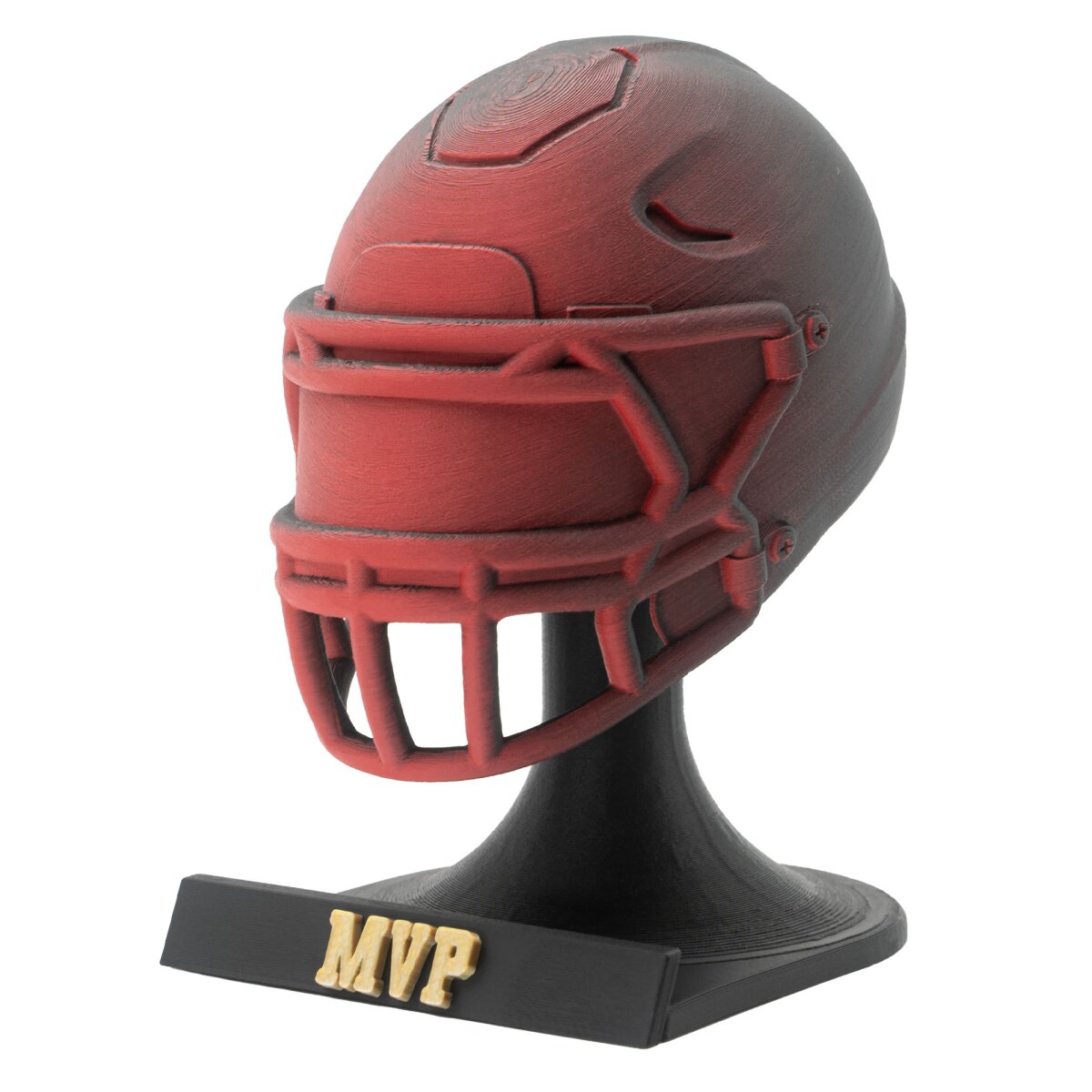 American Football MVP Helm Trophäe rot-schwarz Helm + Ständer MVP American Football MVP Helm Trophäe rot-schwarz Helm + Ständer MVP von Rookie GOAT