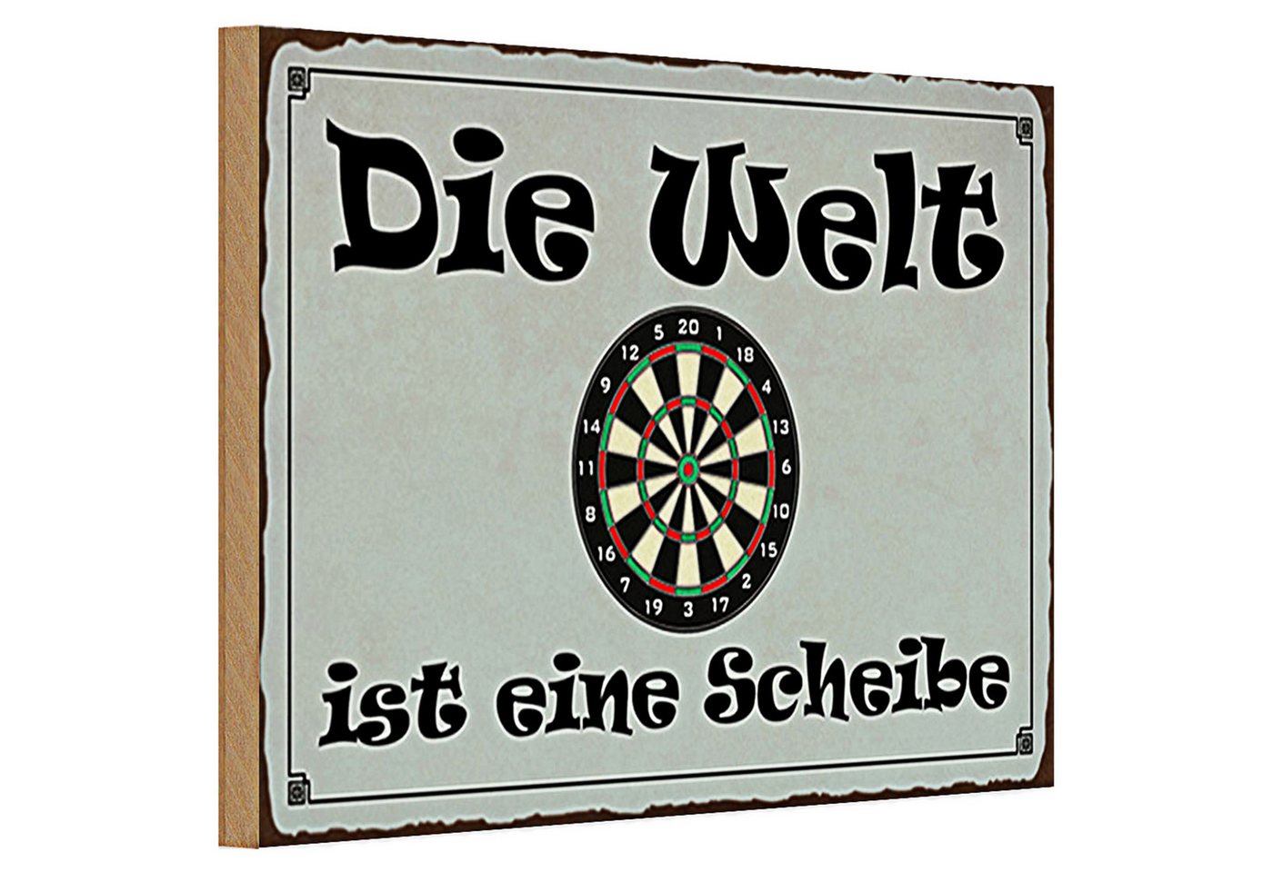 Roomando Holzbild Holzschild Spruch 30x20cm Darts die Welt ist eine Scheibe Roomando Holzbild Holzschild Spruch 30x20cm Darts die Welt ist eine Scheibe von Roomando