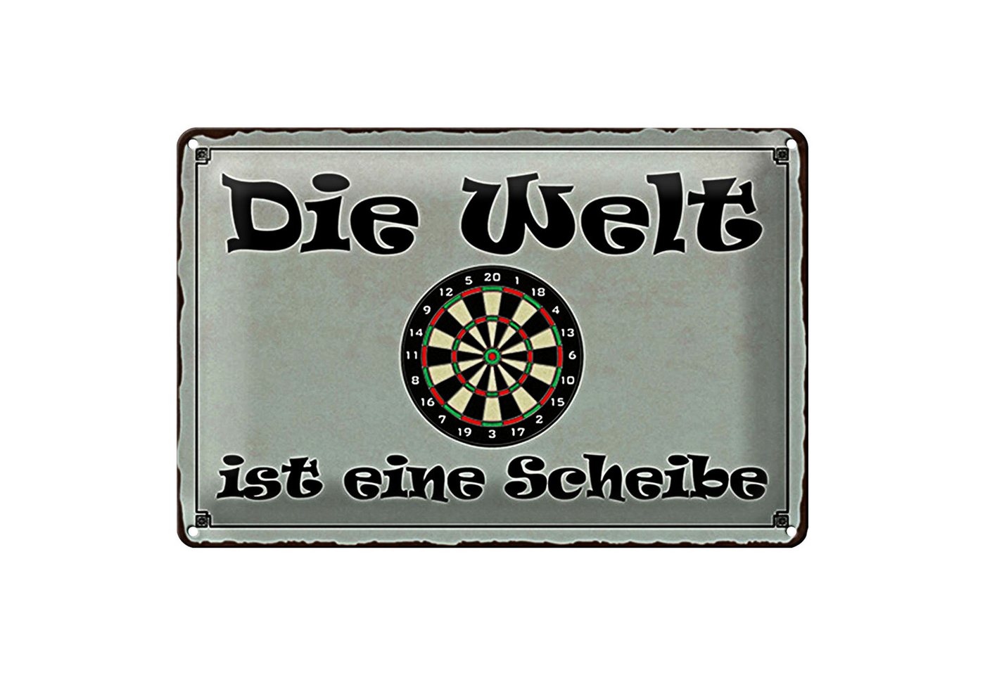 Roomando Metallschild Blechschild Spruch 30x20cm Darts die Welt ist eine Scheibe Roomando Metallschild Blechschild Spruch 30x20cm Darts die Welt ist eine Scheibe von Roomando