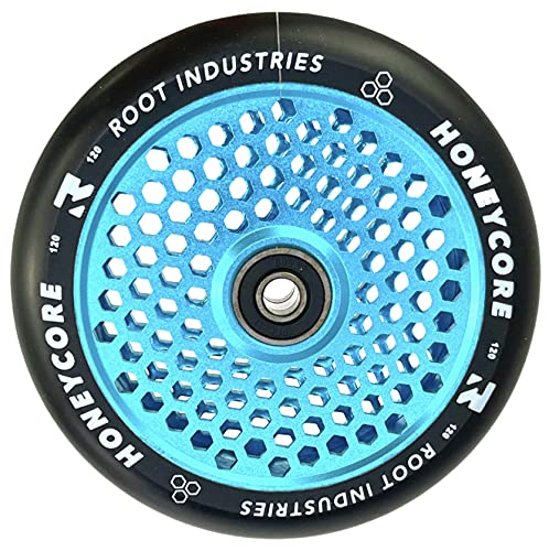 Root Industrie Air Honeycore 120mm Stunt-Scooter Rolle + Fantic26 Sticker (Sky Blau/Pu Schwarz) von Root Industries