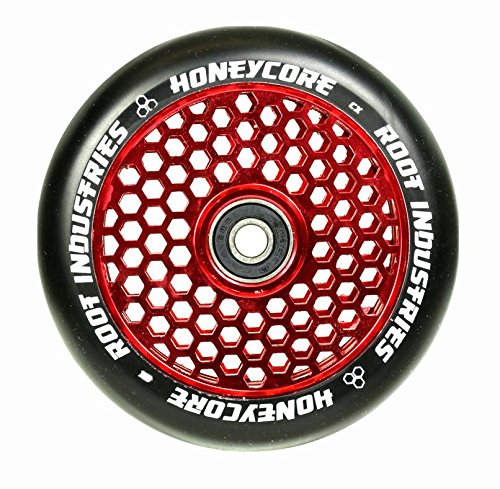 Root Industrie Air Honeycore 110mm Stunt-Scooter Rolle + Fantic26 Sticker (Rot/Pu Schwarz) von Root Industries