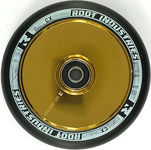 Root Industries Air 110mm Stunt Scooter Rolle + Fantic26 Sticker (Gold Chrome/Pu Schwarz) von Root Industries