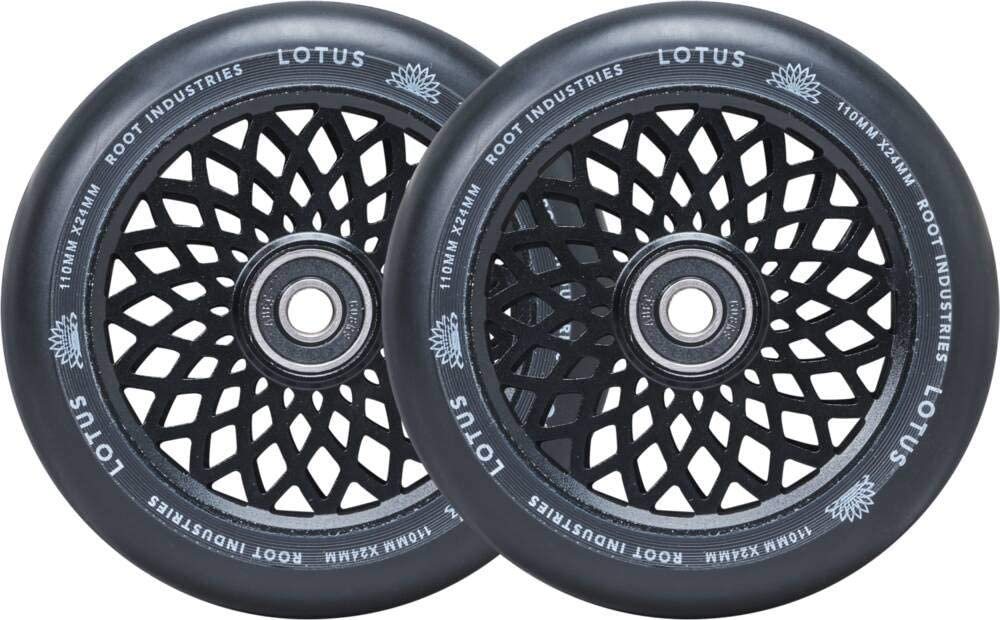 Root Industries Stuntscooter 2 x Root Industries Lotus Stunt-Scooter Rolle 110mm Schwarz/PU Schwarz von Root Industries