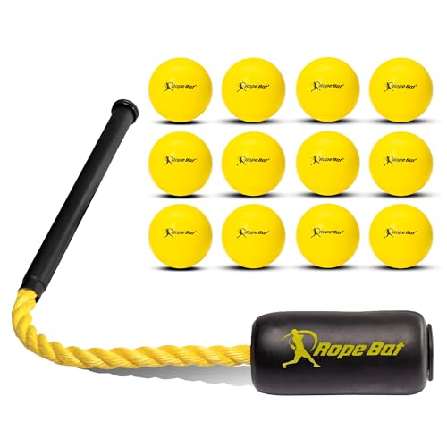 Rope Bat - Ultimative Kombination mit 12 weichen Trainingsbällen – Baseball- und Softball-Schaukeltrainer, Trainingsgerät, Schlaghilfe Rope Bat - Ultimative Kombination mit 12 weichen Trainingsbällen – Baseball- und Softball-Schaukeltrainer, Trainingsgerät, Schlaghilfe von Rope Bat