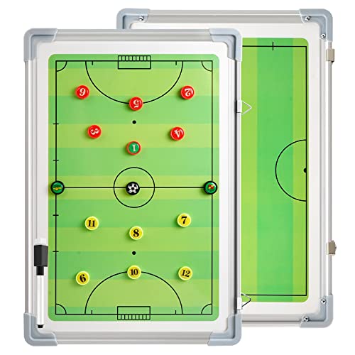 RoseFlower Taktikmappe Fußball, Professional Fussball Taktiktafel Taktikboard Football Coach Board Futsal Hallenfußballs mit Magnete, Stifte, Radiergummi - Ideal für Taktiken und Spielanpassungen von RoseFlower