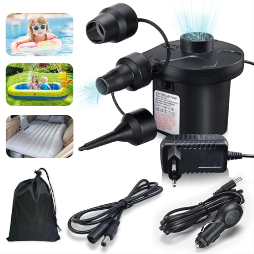 Elektrische Luftpumpe, Luftpumpe für Luftmatratze 2 in 1 Elektrische Pumpe Aufblasbar und Ablassen Luftpumpe Elektrisch mit 3 Luftdüse und Verlängerungskabel für Matratze Pool Boot Schwimmring Elektrische Luftpumpe, Luftpumpe für Luftmatratze 2 in 1 Elektrische Pumpe Aufblasbar und Ablassen Luftpumpe Elektrisch mit 3 Luftdüse und Verlängerungskabel für Matratze Pool Boot Schwimmring von Roselee