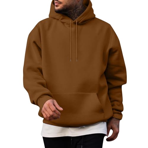 Black Friday 2024 Sweatjacke Herren Ohne Kapuze Pullover Weihnachten Herren Los Angeles Pullover Sweatshirt Herren Mit Kapuze Kapuzenpullis Herren Schwarz Pullover Mit Kapuze Herren (Light Brown, 4Xl) von Rosennie