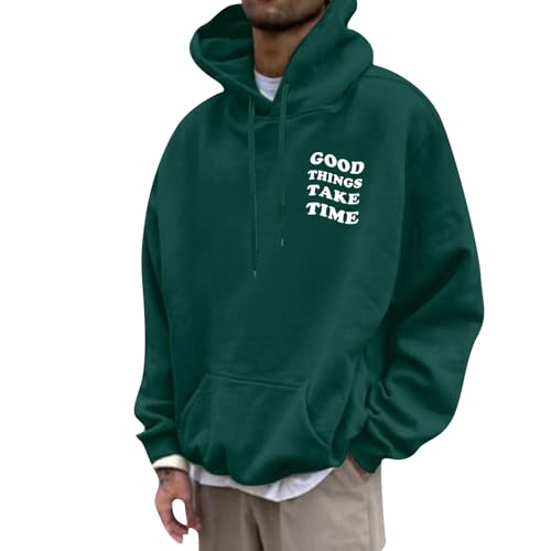 Blitzangebote Des Tages Hoodie Herren Oversize Herren Pullover Winter Hoodie Jacke Herren Herren Pullover Mit Kaputze Pullover Hoodie Herren Schwarz Pullover Herren Blau Kapuze (Dark Green, M von Rosennie