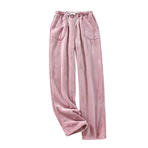 Flanell Hose Damen Tunnelzug Elastische Taille Warm Winterhose Leicht Hause Hose Bequeme Schlafanzughose mit Taschen Pyjamas Hose Fleece Hose Freizeithose von Rosennie