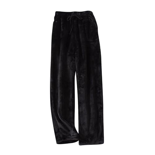 Flanell Hose Damen Tunnelzug Elastische Taille Warm Winterhose Leicht Hause Hose Bequeme Schlafanzughose mit Taschen Pyjamas Hose Fleece Hose Freizeithose von Rosennie