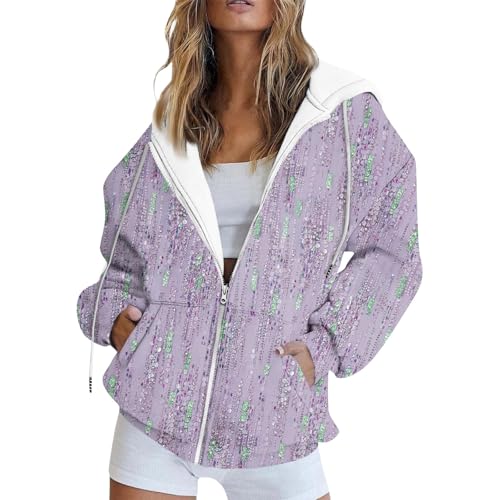 Meine Bestellungen Anzeigen Essentials Hoodie Sweatshirt Jacke Damen Pullover Jungen Pullover Jacke Damen Schwarz Damen Hoodies Jacken XXL Hoodie Damen Oversized (Purple Pink, XXL) von Rosennie