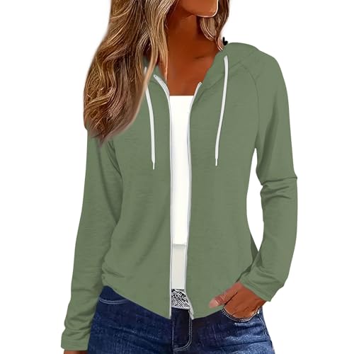 Meine Bestellungen Anzeigen Kapuzenpullover Für Damen Oversized Hoodie Hoodie Oversize Hoody Damen Mit Reissverschluss Sweatshirtjacke Damen Oversized Kapuzenpullover Für Damen (Armeegrün, L) von Rosennie