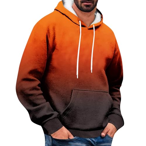 Meine Bestellungen Anzeigen Sweatjacke Herren Ohne Kapuze Pullover Weihnachten Herren Los Angeles Pullover Herren Sweatshirt Mit Kapuze Herren Kapuzenpulliver Hodie Men Orange 4XL von Rosennie