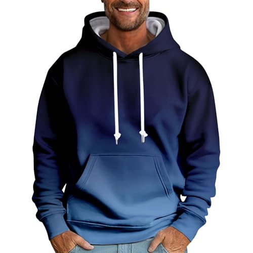 Rosennie Black Friday 2024 Oversized Hoodie Herren Fleece Pullover Herren Kaputzensweatjacke Männer Kapuzenpullovers Hoodie Herren 3XL Billig Black Hoodie Herren Loodie Doodie (Blau, 4XL) von Rosennie