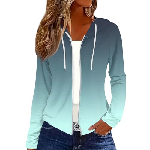 Rosennie Blitzangebote des Tages Kapuzenpullover Für Damen Sweatshirt Damen Oversized Halloween Pullover Sweatjacke Jacke Damen Sweatjacke Oversize Pulli Jacken Damen Sweatshirt Damen (Hellblau, M) von Rosennie