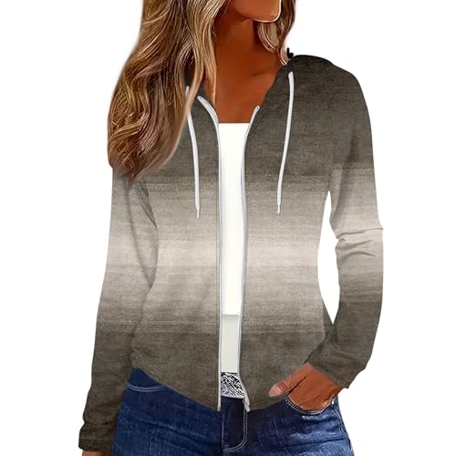 Rosennie Meine Bestellungen Anzeigen Hoodie Damen Damen Hoodie Hoody Damen Damen Pullover Jacken Braune Hoodie Jacke Damen XXL Hoodie Damen Oversized (Braun, L) von Rosennie