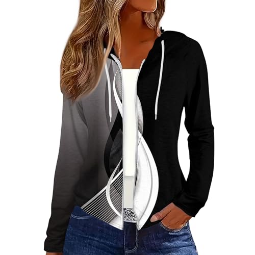 Rosennie Warehouse Deals Angebote Sweatjacke Damen White Fox Hoodie Damen Hoodie Mit Kapuze Hoodie Damen Schwarz Reißverschluss Sweatshirt Jacke Damen Vintage Hoodie (Schwarz, XL) von Rosennie