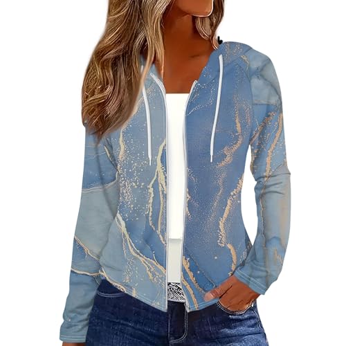 Rosennie Warehouse Deals Angebote Sweatshirts Für Damen Pullover Teenager Mädchen Kurzarmpullover Damen Sweatshirt Jacke Braun Damen Pullover Mit Zipper Damen Kuschelpullover Damen (Hellblau, M) von Rosennie