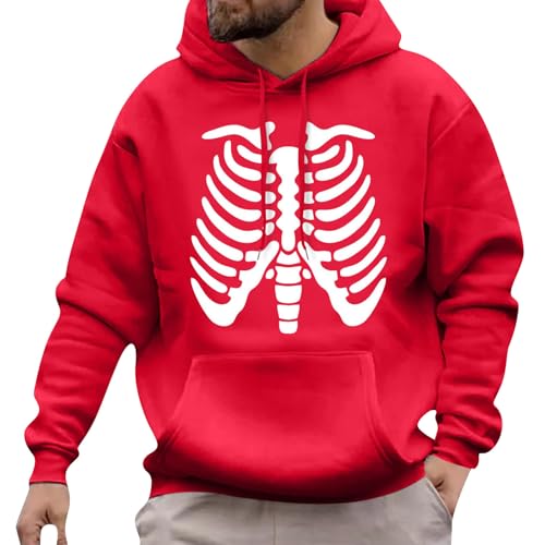 Sale Angebote Herren Pullover Sweatshirt Sweatshirt Herren Weihnachten Kapuzen Sweatshirt Herren Mens Hoodie XXL Unisex Hoodie Herren Kleidung Günstig Modische Herren Pullover (Rot, L) von Rosennie