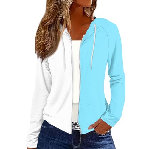 Warehouse Deals Angebote Motorrad Hoodie Sweatshirt Damen Oversized Häkelpullover Damen Winter Kapuzenweste Damen Damen Hoodie Jacke Snips Jacke Damen Xxl Hoodie Damen Oversized (Hellblau, Xxl) von Rosennie