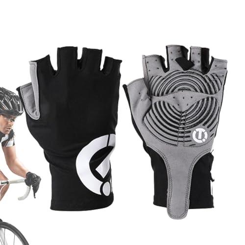 Rosixehird Fahrradhandschuhe Halbfinger,Halbfinger-Fahrradhandschuhe | Fahrrad-Reithandschuhe atmungsaktiv - rutschfeste Outdoor-Fahrradhandschuhe, schweißabsorbierend, Anti-Cocooning von Rosixehird