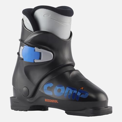 Rossignol Kinder Skischuhe COMP J1-21,5/34 - Schwarz, Dämpfung, weicher Flex, Thermogeformte Innenschuhe von Rossignol