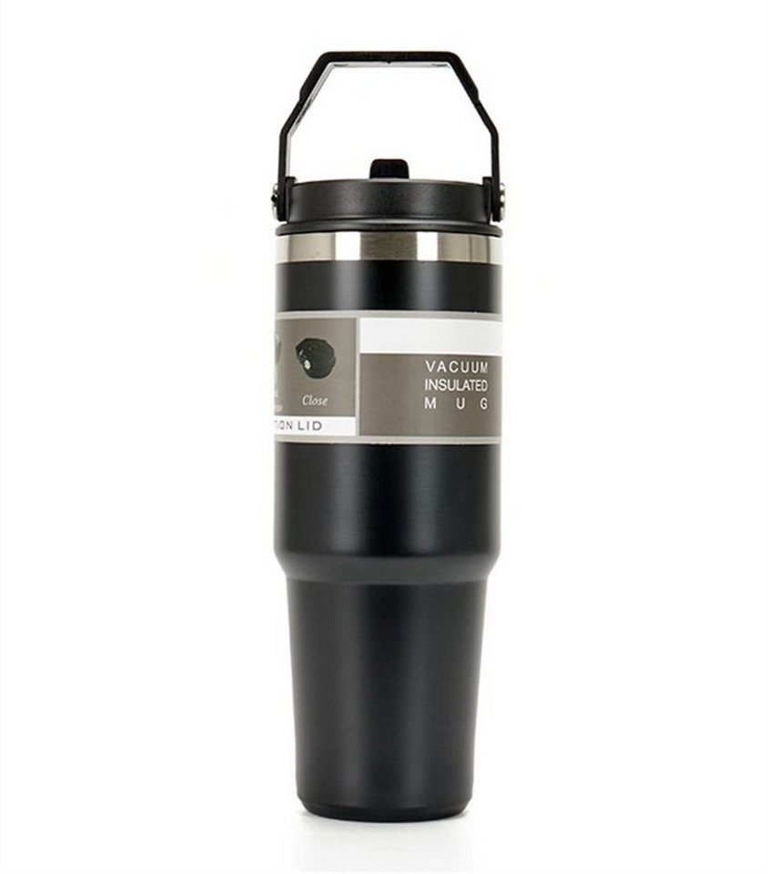 Rouemi Isolierflasche Sport-Wasserflasche, Doppelschicht-Vakuum-Isolierbecher 850ml, Heiß- und Kaltgetränke Isolierung,12h heiß/24h kalt von Rouemi