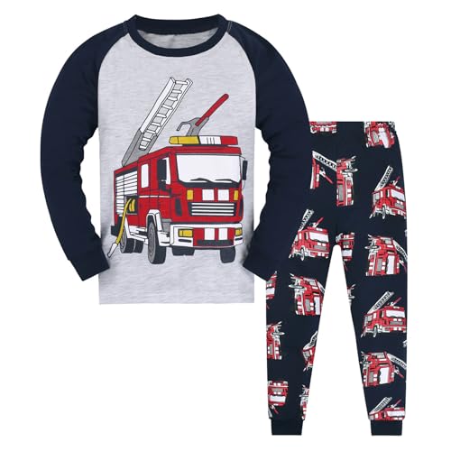 Rouingdd Schlafanzug Kinder Unisex 2 Teiler T-Rex Pyjama Set Zweiteiler mit Pyjamahose und Shirts Langarm Bagger Locker Nachtwäsche Loungewear Stretch Bequem Festlich Sleepwear Bekleidungssets von Rouingdd