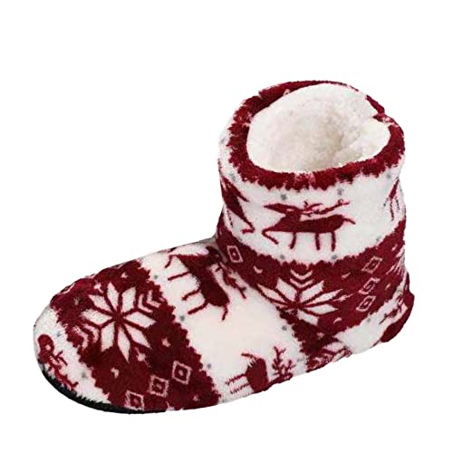 Rouingdd Weihnachts Hausschuhe Damen rutschfest Memory Foam Unisex Slippers Hauspantoffeln Plüsch Winter Rentier Weihnachtsschuhe Weihnachtshausschuhe Warm Christmas Hausschuhe Pantoffeln von Rouingdd