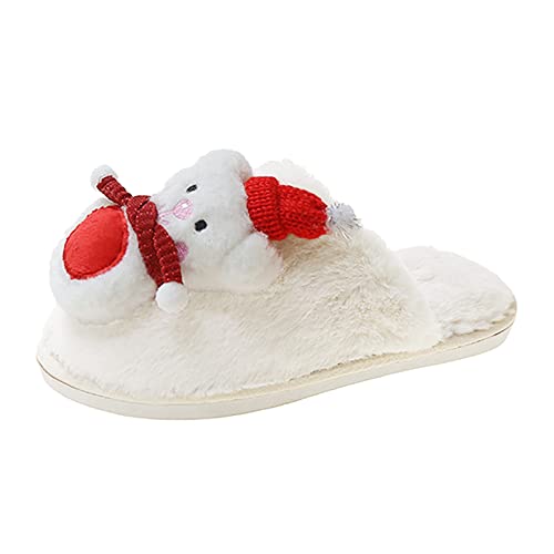 Rouingdd Weihnachtsschuhe Damen Memory Foam Plüsch Unisex Slippers Weihnachtshausschuhe Weihnachts Flauschige Rentier Pantoffeln Hauspantoffeln rutschfest Winter Hausschuhe Weihnachtsschuhe von Rouingdd