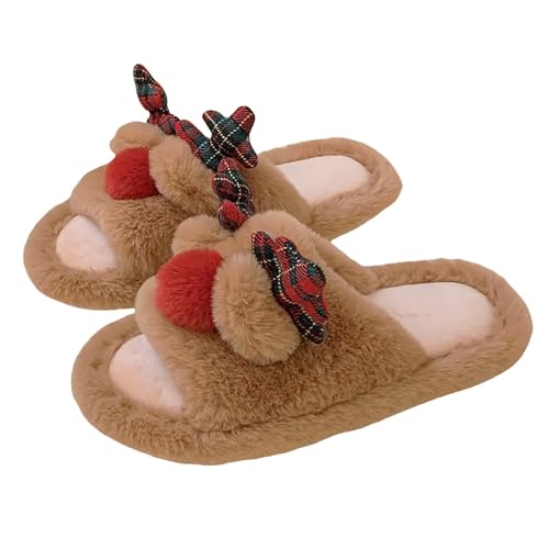 Rouingdd Weihnachtsschuhe Damen rutschfest Unisex Warm Pantoffeln Weihnachtsschuhe Plüsch Christmas Weihnachtsmann Slippers Hauspantoffeln Memory Foam Weihnachts Hausschuhe Weihnachtshausschuhe von Rouingdd