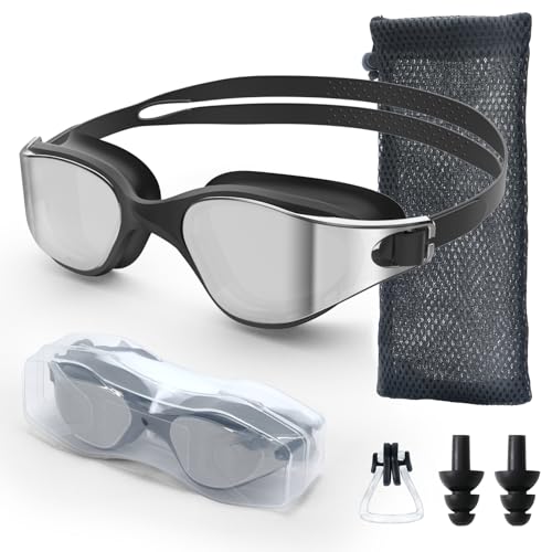 Roujune Polarisiert Schwimmbrille Herren Damen, UV-Schutz, Anti-Nebel, Verstellbarer Gurt, Komfortable Passform, Profi Schwimmbrille für Erwachsene und Jugendliche Mit Nasenklammer und Ohrstöpseln Roujune Polarisiert Schwimmbrille Herren Damen, UV-Schutz, Anti-Nebel, Verstellbarer Gurt, Komfortable Passform, Profi Schwimmbrille für Erwachsene und Jugendliche Mit Nasenklammer und Ohrstöpseln von Roujune