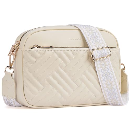 Roulens Gesteppte Damen Handy Umhängetasche, PU Leder Handy Schultertasche, Crossbody Bag für Damen mit Verstellbarem Breiter Gurt von Roulens