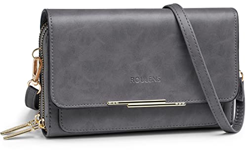 Roulens Klein Handy Umhängetasche,Damen Kleine Umhängetasche,PU Leder Crossbody Schultertasche Reisepass Handytasche mit Kartenschlitz Verstellbar Abnehmbar Schultergurt von Roulens