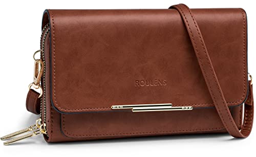 Roulens Klein Handy Umhängetasche,Damen Kleine Umhängetasche,PU Leder Crossbody Schultertasche Reisepass Handytasche mit Kartenschlitz Verstellbar Abnehmbar Schultergurt von Roulens