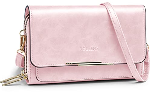 Roulens Klein Handy Umhängetasche,Damen Kleine Umhängetasche,PU Leder Crossbody Schultertasche Reisepass Handytasche mit Kartenschlitz Verstellbar Abnehmbar Schultergurt von Roulens