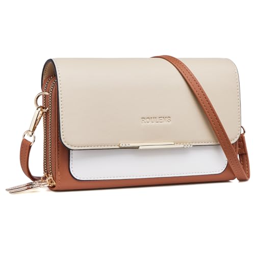 Roulens Klein Handy Umhängetasche,Damen Kleine Umhängetasche,PU Leder Crossbody Schultertasche Reisepass Handytasche mit Kartenschlitz Verstellbar Abnehmbar Schultergurt von Roulens